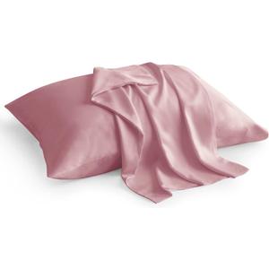 BEDELITE Pillow Cases Queen Size Set of 2, Rayon Derived from Bamboo, Cooling Pillow Cases for Hot Sleepers & Night Sweats, Breathable and Silky Soft Envelope Pillowcases(Rose Pink, 20"x30"), 2 Pack Queen20"X 30"