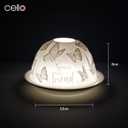 2 x Cello Porcelain Tealight Holder Dome - Special Friend Butterfly Design with 3D Projection & Loving Message for Scented Unscented Tealights & LED Candle Wax Warmer Mom Easter Women Gifts Ornament Home