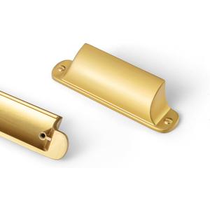 Goo-Ki Brushed Gold Cabinet Cup Pulls Bin Drawer Pull 2.52"(64mm) c-c,6 Pack Bar Channing Cup Handles Zinc Alloy Kitchen Hardware,9628LSJ-64