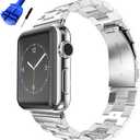 Solid Stainless Steel Band Compatible with Apple Watch 41mm/40mm/38mm, Metal Strap for iWatch Series Ultra/Ultra2/10/9/8/7/6/5/4/3/2/1 SE Women and Men (Silver 38mm/40mm/41mm)