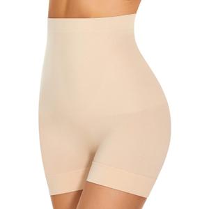 Womens Seamless Shaping Boyshorts Panties, High Waisted Shapewear for Women Tummy Control Shorts for Under Dresses (Beige)