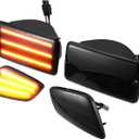 LED Side Marker Light 55155629AC Front Driver Passenger Turn Signal Lights Fender Sidemarker Lamps for Jeep Wrangler Black Lens Amber LED Light 2 Pair