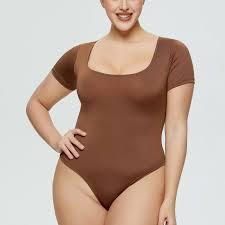 Body Shaper For Women, Seamless Short-Sleeved Bodysuit With Tummy Control And Waist Cincher M