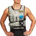 Cross101 Adjustable Camouflage Weighted Vest with Shoulder Pads, 20 lb