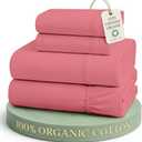 LANE LINEN King Sheets 100% Organic Cotton Soft 4pc Percale - Mineral Red | King Sheets In Pure Long-Staple Organic Cotton - Breathable For Year-Round Sleep, Best-Value Organic Cotton, For Hot Sleepers
