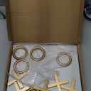 11.8x11.8 Inch Tic Tac Toe Wood Game Board Coffee Table Decor Modern Wooden for Board Table Top Living Room Decor Fun Family Party Adults Travel, Ages15+(White Gold)