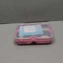 Snackle Box Containers, Stainless Steel 5 Compartments Divided Serving Tray with Lid, Removable Leak Proof Portable Bento Box for Fruit Candy Nuts Food - School, Picnic and Travel Pink