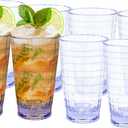 15oz Unbreakable Plastic Drinking Glasses, Shatterproof Plastic Tumblers, Reusable Acrylic Glasses Drinkware Set Cup of 8, Stackable, BPA-Free, Dishwasher-Safe