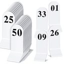 Remerry 50 Pcs Table Numbers 1-50 Acrylic Double Sided Number Cards for Restaurant Acrylic Tent Table Holders Tent Cards Wedding 2.36 x 6.3 Inch (Silve)