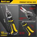 HURRICANE 10 Inch Aviation Tin Snips, Straight Cut Shears for Sheet Metal, Aluminum, Gutter & DIY Projects, Regular Straight Cutting Sheet Metal Cutter