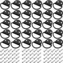 PALOZO 30 Pack Small Steel D-Ring Tie Downs Anchor Lashing Ring for Loads on Case Truck Cargo Trailers RV Boats with Screws, Black