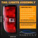 Factory Style Tail Light Assembly Compatible With 2016-2019 Chevy Silverado 1500 2500 HD GMC Sierra 3500 HD Left Driver Side Taillight Brake Lamps Bulb and Harness