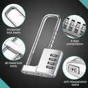Gisafai 2 Pcs 4 Digit Combination Cabinet Lock U Shaped Code Gym 2.51 x 4.6 Inch Adjustable Padlock Metal Long Shackle Lock for Under 0.6" Width Outdoor College Fences Sports Lockers Gym