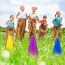 Sumind 40 Pcs Outdoor Games Burlap Potato Sack Race Bags Field Day Games Legged Race Bands Egg and Spoon Outdoor Picnic Carnival Lawn Backyard Activities for Adults Kids