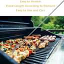 4 x Extendable Fork, Durable Stainless Steel Telescopic Fork Retractable Dinner Forks Dessert BBQ Dinner Fruit Long Handle Telescoping Fork Cutlery for Cooking 8.7-25.4Inch (One Dinner Fork)