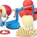 Apple Peeler Slicer Corer 3 In 1, Potato Peelers, Stainless Steel Heavy Duty with Suction Cup Base (Blue)