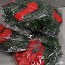 Janinka 4 Pcs Christmas Wreath for Windows 11.8 Inch Christmas Window Decorations Cabinet Wreaths with Red Bow Greenery Artificial Hanging Garlands for Fireplaces Window Home (Cedar)