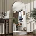 57" x 20" Arched Full Length Mirror - Wall Mounted/Floor Mirror Aluminum Alloy Frame Full Body Mirrors for Bathroom Living Room Bedroom and Entryway,Sliver