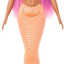 Barbie Mermaid Doll with Pink Fantasy Hair & Headband Accessory, Toy with Starfish-Inspired Bodice & Soft Orange Tail