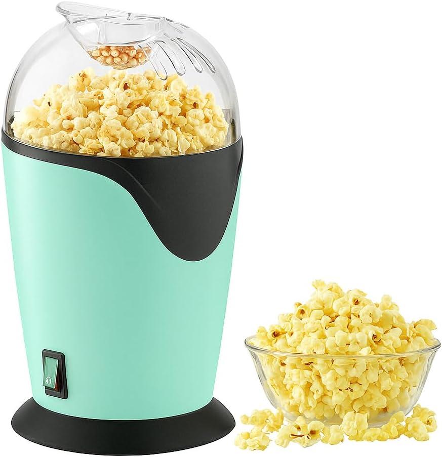 Hot Air Popcorn Maker, 12-Cup Electric Pop Corn Popper machine with Measuring Cup & Butter Melter, Fast Popping & Oil-Free, BPA-Free kitchen appliances for Home Movie Nights & Parties - Blue