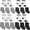 Little Me 20-Pack Newborn Baby Infant & Toddler Unisex Socks, For Baby Girl or Boy, 0-12 & 12-24 Months, Assorted Size Pack (White, Light Grey, Dark Grey)