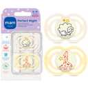 MAM Perfect Baby Pacifier 6-16 Months, Extra Thin Nipple, Developed with Orthodontists, Clinically Proven, Glows in The Dark, BPA-Free Silicone, Pack of 2, Made in Europe