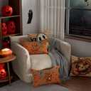 Halloween Pillow Covers Trick or Treat Boo Watercolor Pumpkins Ghosts Throw Pillow Cases Set of 4 Autumn Decorations for Farmhouse Home Bedroom Sofa Couch Outdoor Holiday Decor 16x16 Inch