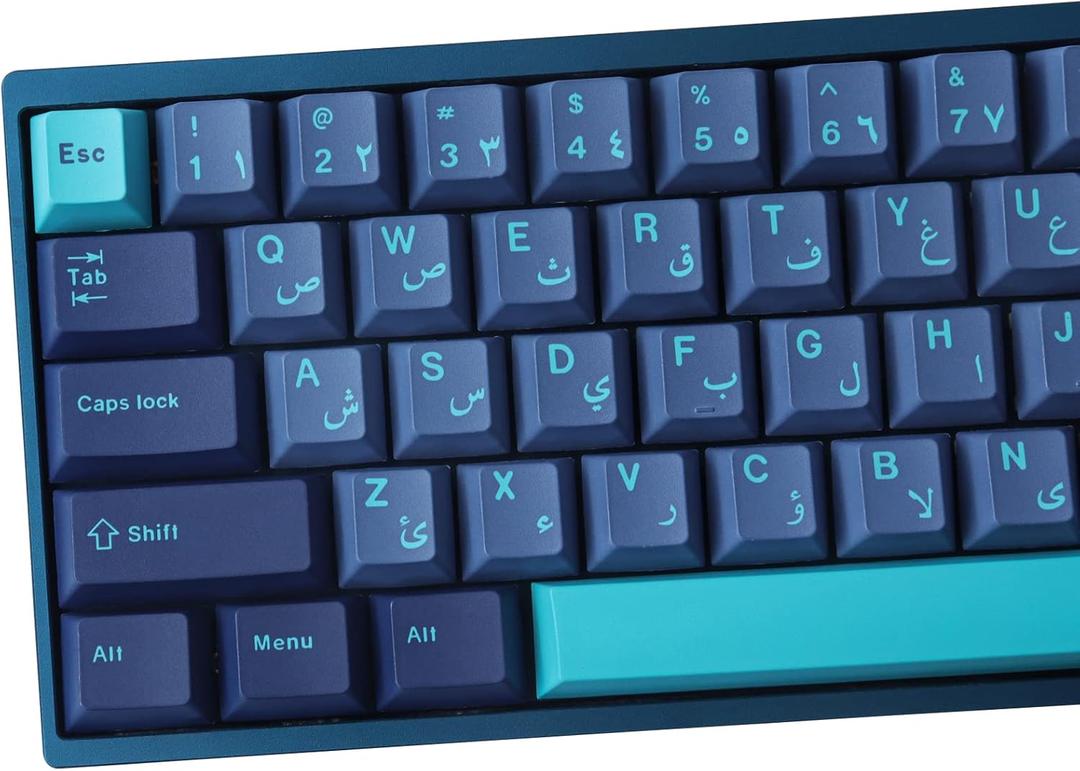 Tsungup PBT Keycaps 134 Keys Cherry Profile Arabian Sea Keycaps Dye Sublimation Japanese Keycaps with 6.25U 7U Spacebar for Cherry MX Switches Mechanical Keyboard
