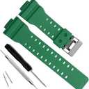 My Time OliBoPo Natural Resin Replacement Watch Band Strap for Casio Mens G-Shock GD120/GA-100/GA-110/GA-100C (Green)