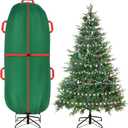Jumbo Upright Christmas Tree Storage Bag with Zipper & Adjustable Straps - Tear Resistant Cover for 7.5 Foot Assembled Tree (Green)