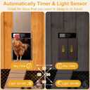 Automatic Chicken Coop Door Solar Powered, LCD Display Automatic Chicken Door with Timer & Light Sensor, Aluminum Alloy Chicken Door with Remote Control & 4 Modes