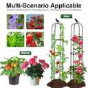 Lalahoni Garden Trellis for Climbing Plants Outdoor, Plant Support for Potted Flowers Vegetable Vine Indoor Outdoor, Garden Obelisk, 6ft Tall Rose Trellis, Black, 1pc