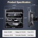 Hiorucet 10" Wall Mounted Shutter Exhaust Fan with Speed Controller and Power Cord Kit, Adjustable Temperature Thermostat with fire shut off fuse, 60HZ, 36W, Copper Motor, Automatic Shutter Attic Fan