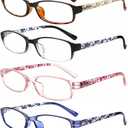 NORPERWIS 6 Pack Ladies Reading Glasses for Women Blue Light Blocking Spring Hinge Fashion Eyeglasses Readers for Women (Mix Color-2, 3.00, Multiplier_x)