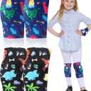 2 Pair Kids Knee Pad Dinosaur Anti Slip Padded Sponge Knee Brace Breathable Flexible Toddler Knee Pads Elastic Children Knee Support for Girl Boy Sport Volleyball Dance Skating Basketball, 3-7 Years (Dinosaur)