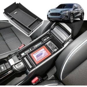 RUNROAD Center Console Organizer Tray Compatible with Honda HR-V 2023 2024 2025 2026 HRV Accessories, ABS Console Organizer Armrest Storage Box Coin Holder, Black