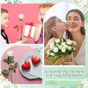 Hotop 120 Pcs Roses Artificial Flowers in Bulk,Long Stem Artificial Flower Bouquet,Silk Real Lifelike Fake Rose for Wedding Party Table Centerpieces Decor Valentines Gifts(White)