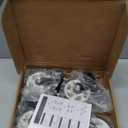 HOLKIE Caster Wheels 4 inch Total Locking Stem Casters, 3/8" -16 x 1 (Stem Diameter 3/8", Stem Length 1") Threaded Stem Casters Swivel Casters Set of 4 Heavy Duty Castors Black (Black-With Brake-4 pack)
