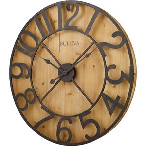Bulova C4814 Silhouette Wall Clock, Brown