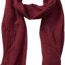 Unisex Cotton Blend Crinkle Vintage Soft Scarf with Fringed Edges 35"  70" (Burgundy Red)
