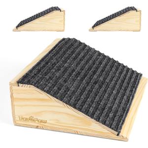 Dog Ramp for Stairs, Non-Slip Dog Stairs, Sturdy Wooden Pet Steps for Small Dogs and Cats Fits Staircase Indoor, Assist for Injured and Older Pets(2 Pack/S, Light Wood)