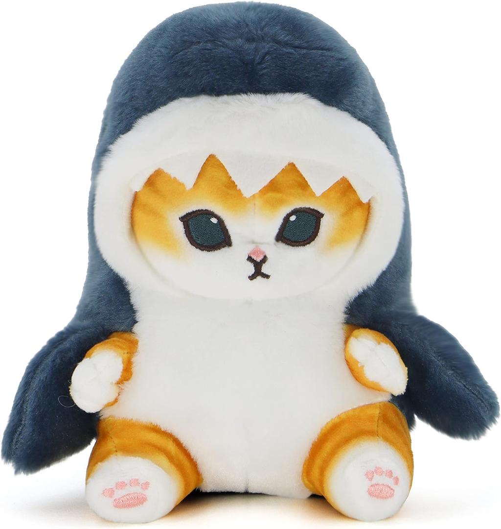 Kawaii Shark Cat Plush Toy Stuffed Animal Doll, Soft Pillow for Boys & Girls (Shark Cat, 20cm/7.8in)