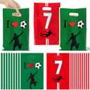 JuPelozak Soccer Party Favor Bags - 50pcs Football Themed Goodie Bag, Candy Cookies Gift Decor for Kids Boys Teens Adult, Birthday Holiday Celebration Decorations Supplies for 2026 Sport Team Event (Red Green)