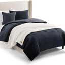 UGG Remina Twin Comforter Set 4 Piece Bed in a Bag with Throw Blanket, Decorative Pillow, Sham, and Reversible Comforter Hypoallergenic Washable College Dorm Bedding, Twin XL, Navy Blue