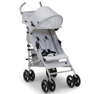 babyGap Classic Stroller - Lightweight Stroller with Recline, Compact Fold & Removable Parent Organizer - Made with Sustainable Materials, Grey Stripes