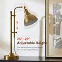 VONLUCE Rustic Desk Lamp Brass Adjustable, Industrial Style Metal Task Lamps 25"-29", Vintage Work Light, Farmhouse Reading Lamp in Brushed Brass Finish, ETL Certificate