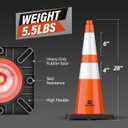 RoadHero 4 Pack 28 Inch 5.5 Lb Traffic Cones with Heavy Black Base, Orange Safety Cone with Reflective Collar for Parking Lot, Construction Work, Road Safety