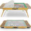 BuilderButler 1500 Pieces Puzzle Table with Legs, 34.25" x 25.2" Wooden Jigsaw Puzzle Board with 4 Drawers & Cover, 3-Tilting Angles