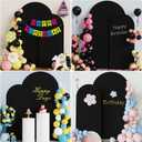 Wokceer Wedding Arch Backdrop Stand and Cover Set of 2 Metal Arch Stand with Arch Cover Black 7.2FT, 6FT for Birthday Party Wedding Ceremony Bridal Baby Shower Event Decor