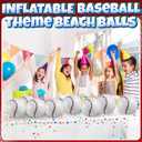 Bedwina Inflatable Baseball (Pack of 12) 16-inch, Baseball Beach Balls for Themed Party Decorations & Birthday Decor - Pool Ball Toys Party Favors & Goodie Bags Favors for Kids, Boys and Girls